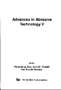 Advances in Abrasive Technology V
